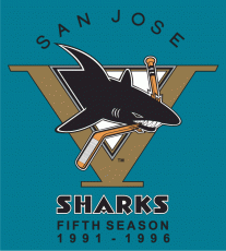 San Jose Sharks 1996 97 Anniversary Logo custom vinyl decal