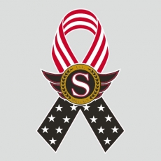 Ottawa Senators Ribbon American Flag logo custom vinyl decal
