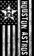 Houston Astros Black And White American Flag logo custom vinyl decal