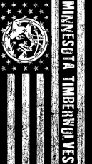 Minnesota Timberwolves Black And White American Flag logo custom vinyl decal