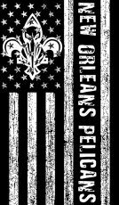 New Orleans Pelicans Black And White American Flag logo heat sticker