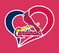 St. Louis Cardinals Heart Logo heat sticker