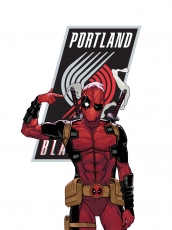 Portland Trail Blazers Deadpool Logo heat sticker