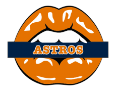 Houston Astros Lips Logo heat sticker