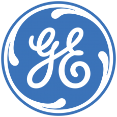 GE brand logo heat sticker