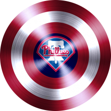 Captain American Shield With Philadelphia Phillies Logo heat sticker
