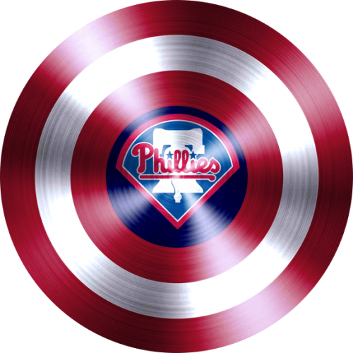 Captain American Shield With Philadelphia Phillies Logo custom vinyl decal