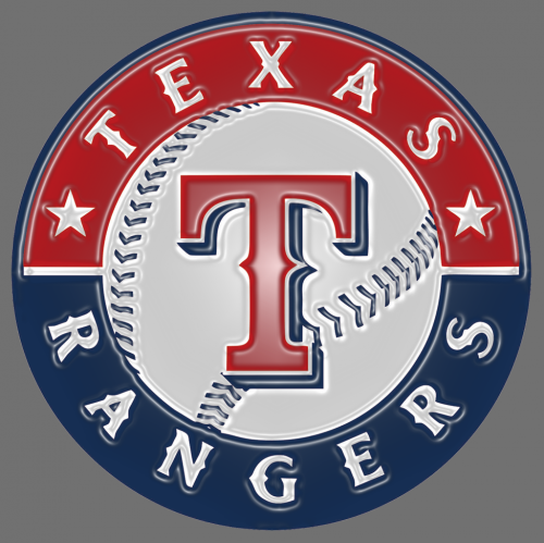 Texas Rangers Plastic Effect Logo heat sticker