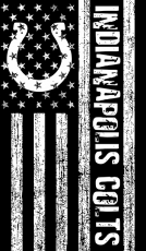 Indianapolis Colts Black And White American Flag logo heat sticker