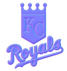 Kansas City Royals Colorful Embossed Logo heat sticker
