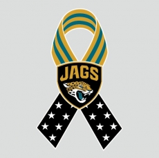Jacksonville Jaguars Ribbon American Flag logo heat sticker