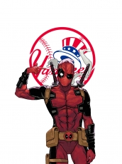 New York Yankees Deadpool Logo heat sticker