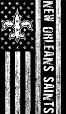 New Orleans Saints Black And White American Flag logo heat sticker