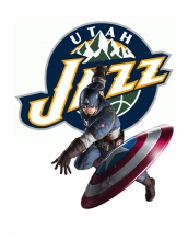 Utah Jazz Captain America Logo heat sticker