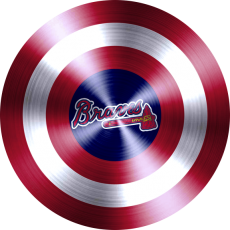 Captain American Shield With Atlanta Braves Logo heat sticker