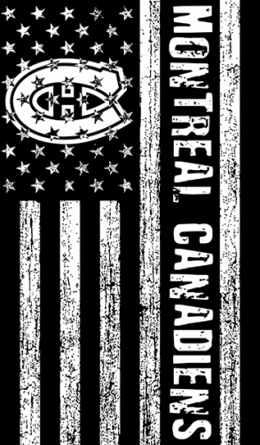 Montreal Canadiens Black And White American Flag logo custom vinyl decal