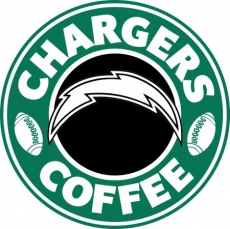 Los Angeles Chargers starbucks coffee logo heat sticker
