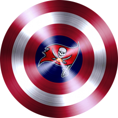 Captain American Shield With Tampa Bay Buccaneers Logo heat sticker