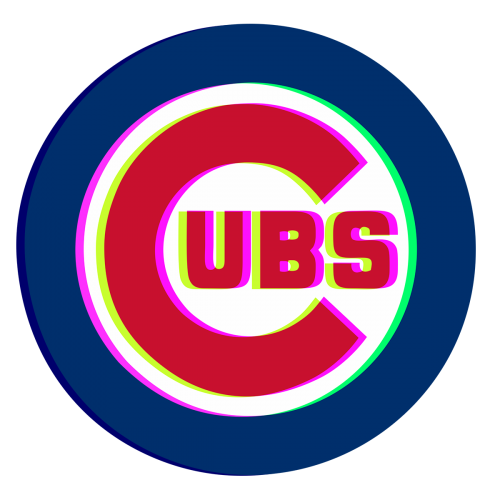 Phantom Chicago Cubs logo heat sticker