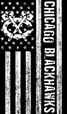 Chicago Blackhawks Black And White American Flag logo custom vinyl decal