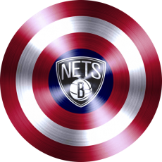 Captain American Shield With Brooklyn Nets Logo heat sticker