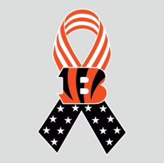 Cincinnati Bengals Ribbon American Flag logo heat sticker