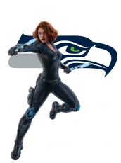 Seattle Seahawks Black Widow Logo heat sticker