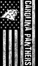 Carolina Panthers Black And White American Flag logo heat sticker