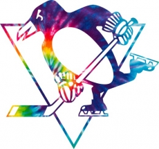 Pittsburgh Penguins rainbow spiral tie-dye logo heat sticker