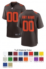 Cleveland Browns Custom Letter and Number Kits For Brown Jersey 02 Material Twill