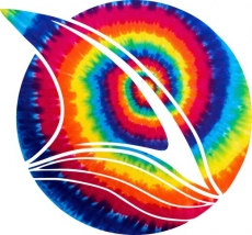 San Jose Sharks rainbow spiral tie-dye logo heat sticker