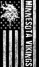 Minnesota Vikings Black And White American Flag logo heat sticker
