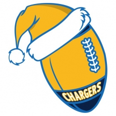 San Diego Chargers Football Christmas hat logo heat sticker