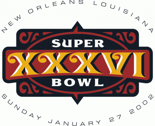 Super Bowl XXXVI Unused Logo heat sticker