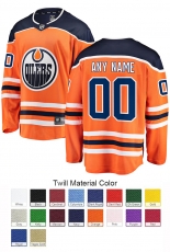 Edmonton Oilers Custom Letter and Number Kits for Home Jersey Material Twill