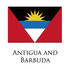 Antigua And Barbuda flag logo heat sticker