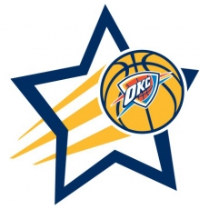 Oklahoma City Thunder Basketball Goal Star logo heat sticker