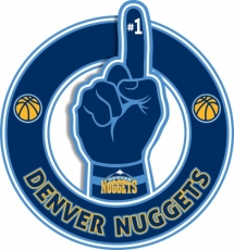 Number One Hand Denver Nuggets logo heat sticker