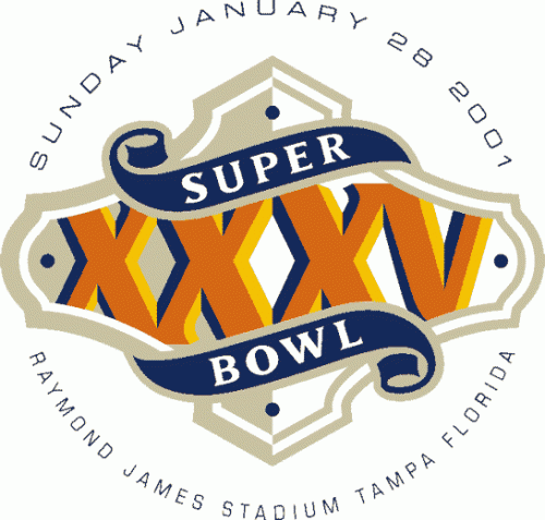 Super Bowl XXXV Logo heat sticker