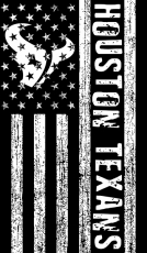 Houston Texans Black And White American Flag logo heat sticker