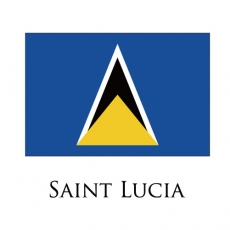 St.lucia flag logo heat sticker