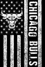 Chicago Bulls Black And White American Flag logo heat sticker