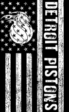 Detroit Pistons Black And White American Flag logo heat sticker