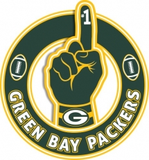 Number One Hand Green Bay Packers logo heat sticker