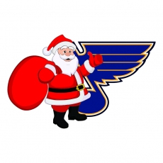 St. Louis Blues Santa Claus Logo heat sticker