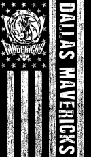 Dallas Mavericks Black And White American Flag logo custom vinyl decal