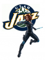 Utah Jazz Black Widow Logo heat sticker