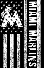 Miami Marlins Black And White American Flag logo custom vinyl decal