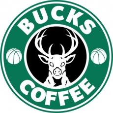 Milwaukee Bucks Starbucks Coffee Logo heat sticker