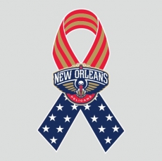 New Orleans Pelicans Ribbon American Flag logo heat sticker